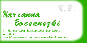 marianna bocsanszki business card